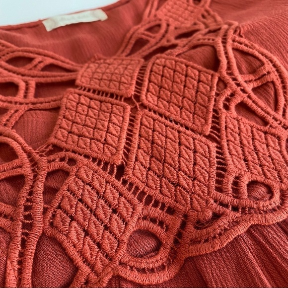 Altar’d State Crocheted Long Sleeve Lightweight Boho Tunic Dress - Picture 8 of 13